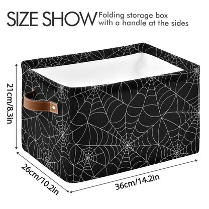 ALAZA Halloween Spider Web Black Foldable Storage Box Storage Basket Organizer Bins with Handles for Shelf Closet Living Room Bedroom Home Office 1 Pack