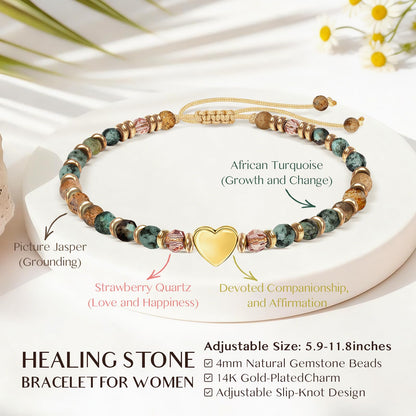 ZOKCC Inspirational Bracelets Gifts for Women: Healing Natural Stone Beads Bracelets - Birthday Mothers Day Gifts Thinking of you Get Well Soon Gift for Women Friends Sister Mom