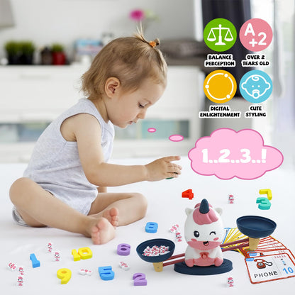 Snugzy Unicorn Balance Counting Toys, Number Counting Scale Games for Kids Cool Math Learning Games for Boys and Girls Preschool Kindergarten Learning STEM Montessori Educational Toys for 3+