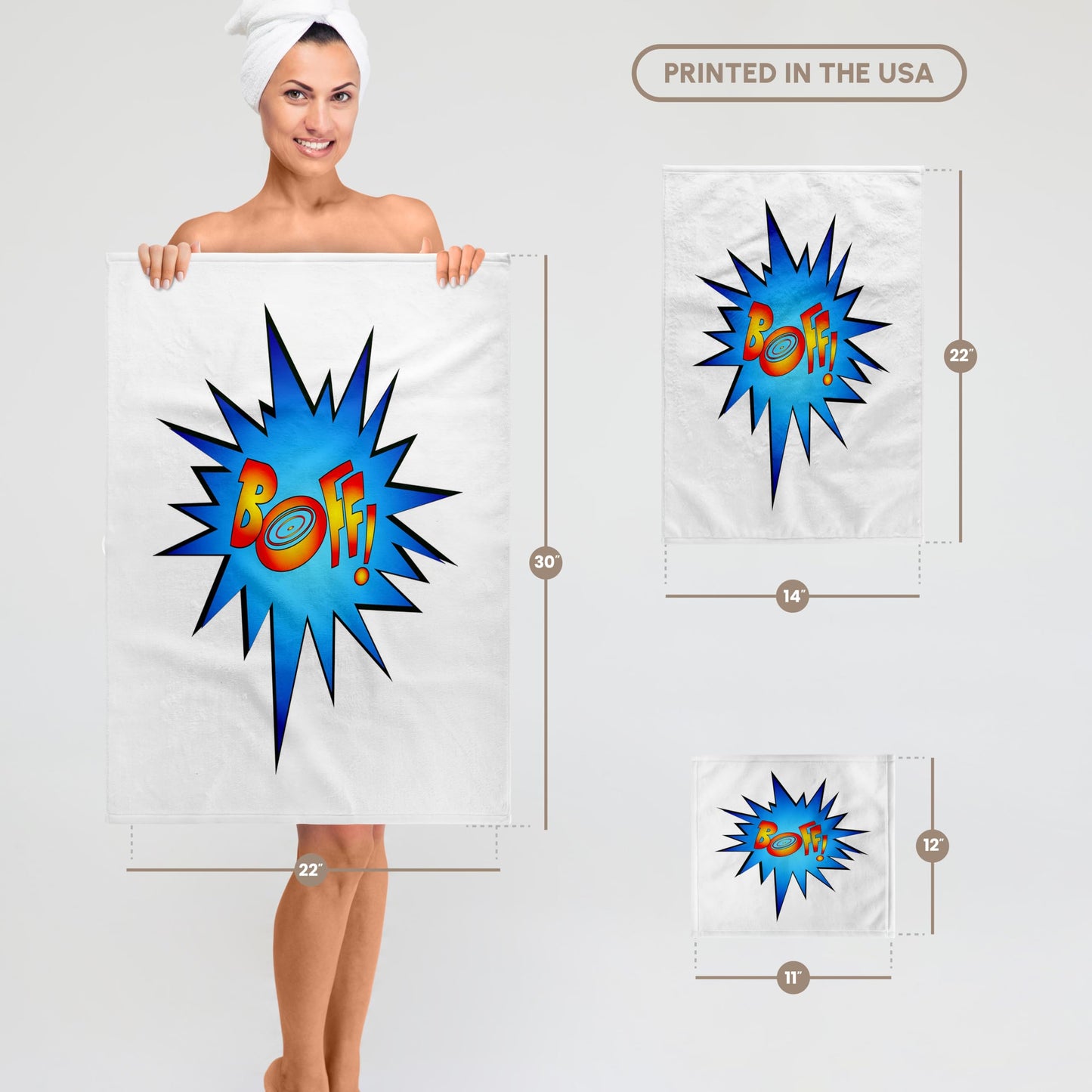 3D Rose TWL_238614_1 Superhero Fight Comic Boff Towel, 15" x 22"