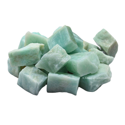 Amazing Gemstone Amazonite Raw Crystals and Healing Stones, Natural Rocks for Tumbling and DIY Raw Stones and Crystals (1 lb)