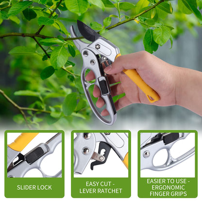 MEPEREZ Premium German-Made Pruning Shears – Ergonomic, Heavy-Duty Hand Pruners Designed for Precision Cutting of Plants; Ideal for Gardeners and Individuals with Arthritis or Reduced Hand Strength