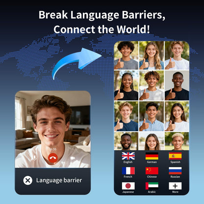 bluemaison Real-Time Translation Earbuds, 198+ Languages Two-Way Translating, Audifonos Traductores Inglés Español, 4-in-1 Translator Headphones for Travel, Business & Learning - Space Grey