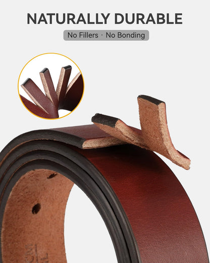 CHAOREN 1.5" Mens Belts Leather - Full Grain Leather Belts - Ideal for Casul Jeans & Work Wear