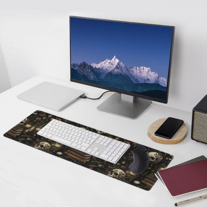 Mysterious Magic Skull Gaming Mouse Pad Large Extended Desk Mat Non-Slip Rubber Base Keyboard Pad with Stitched Edges for Office Gaming 31.5x11.8 in