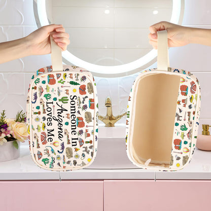 PXTIDY Arizona Souvenir Clear Toiletry Bag Long Distance Relationships Gift Someone In Arizona Loves Me Bag State Travel Gift