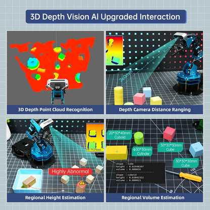 ArmPi Ultra Robotic Arm with ROS2 ChatGPT Large AI Models Embodied Intelligence, Hiwonder 6DOF Programming Robot Arm ROS Education AI Vision Voice Scene Understanding, Advanced Kit without RaspberryPi