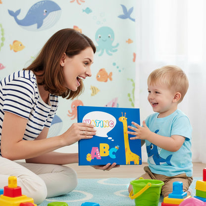 WATINC Travel Felt Board Story Set - 25PCS Portable Felt Board Educational Birthday Gift for Boy Girl Toddler, Under The Sea Storytelling Preschool Early Learning Interactive Play Kit (Ocean Animals)