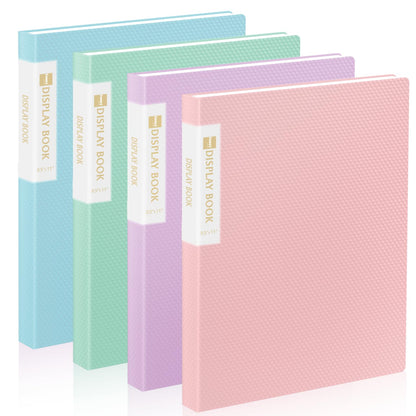 4 Pack Binder with Plastic Sleeves 18-Pocket, Displays 36 Pages, Sooez 8.5x11 Presentation Folders with Clear Sheet Protectors, Art Portfolio Binder for Certificate & Office Project Folder