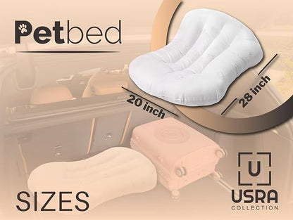 USRA 100% Cotton Orthopedic Pet Bed Gift Set with 2 Covers 28"x20" Dog Cat Recovery Pillow Hypoallergenic Natural Oeko-TEX Certified Comfy Kennel Pillow - Eagle Latte Colors