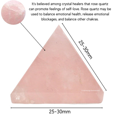 Amazing Gemstone Rose Quartz Pyramid Crystal Healing Stones - 1" Great Pyramid Figurine of Natural Stone Pyramid for Meditation, Reiki, Chakra Balancing and Crystal Pyramids Grid