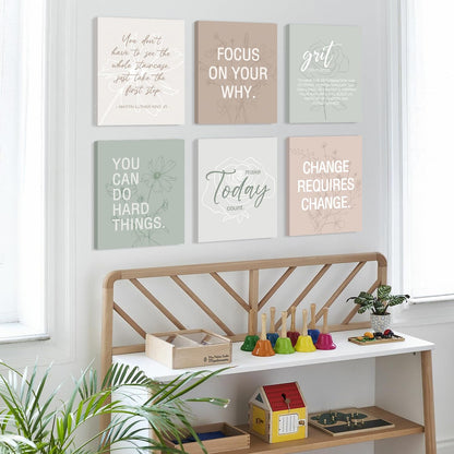CHDITB Motivational Quotes Frame Canvas Wall Art, Inspirational Wall Decor, Set Of 6 Positive Affirmation Posters For Women, Uplifting Artwork Encourage Art Prints For Home Office Living Room-8”x10”