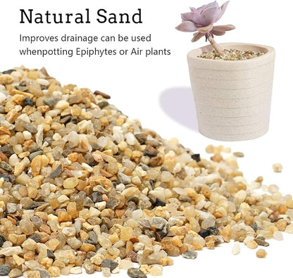 5 lb Coarse Sand Stone - Succulents and Cactus Bonsai DIY Projects Rocks, Decorative Gravel for Plants and Vases Fillers，Terrarium, Fairy Gardening, Natural Stone Top Dressing for Potted Plants.