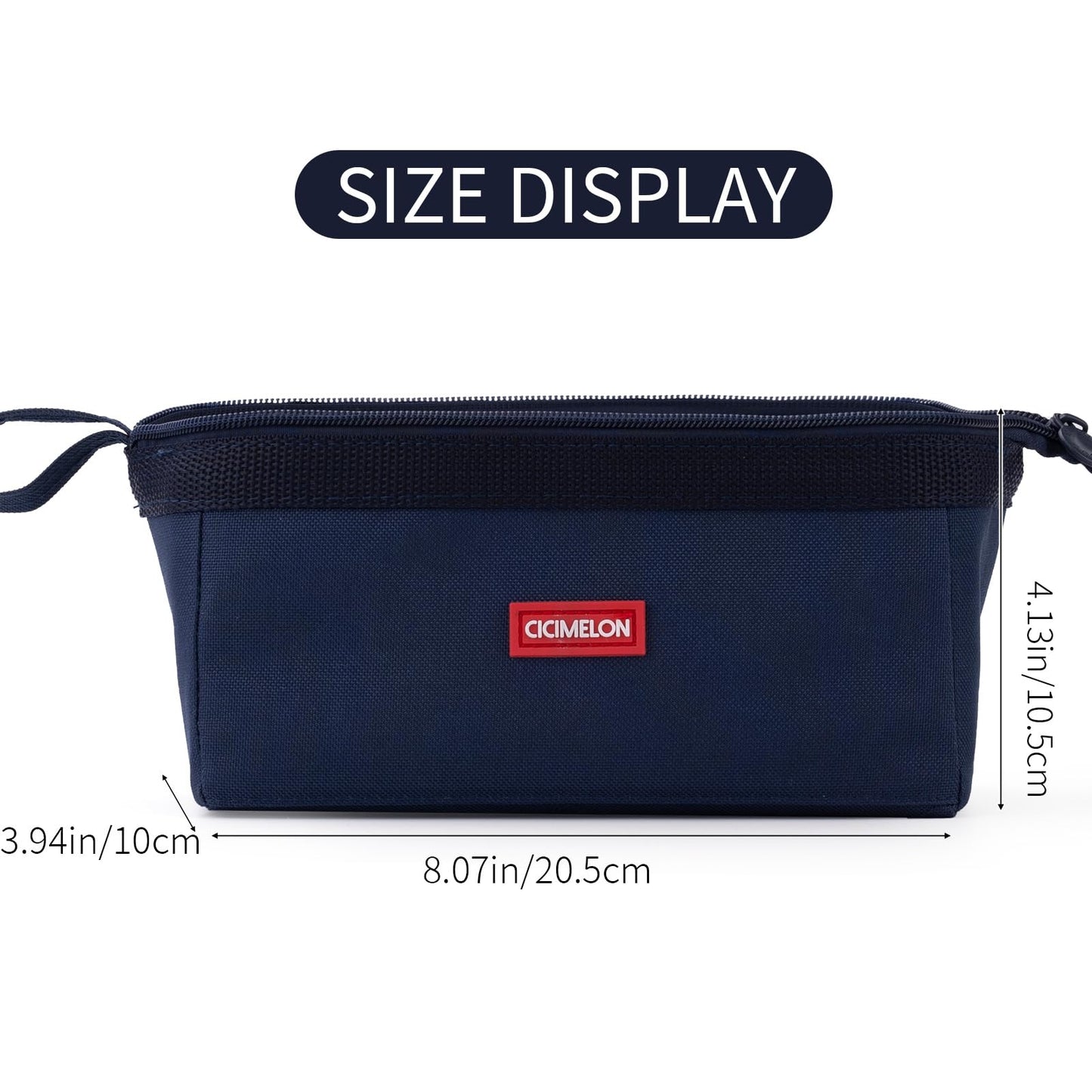 CICIMELON Pencil Case Large Capacity Pencil Pouch Pen Bag for School Teen Girl Boy Men Women (Navy)