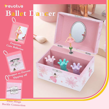 TAOPU Girl's Gift Music Box with Spinning Ballerina,Fairy Design Musical Jewelry Box for Kids Jewel Storage,Toys for Girls