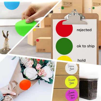 ChromaLabel 3 Inch Yellow Circle Sticker Labels, 500 Sticky Dots, Easy to Write On, Permanent Adhesive