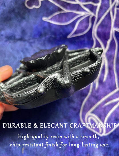 CCOTIKOSEE Pentacle Altar Crystal Ball Holder, Tealight Tray for Astrology Ritual Alter Witch Decor, Plate Witchcraft for Wiccan Tarot Supplies