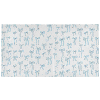 Blue Gray Leaves Round Ring Binders 1.5 Plants Botanical 3 Ring Clipboard Binder for Office School Work Supplies File Folder 200 Sheet Capacity Easy Open