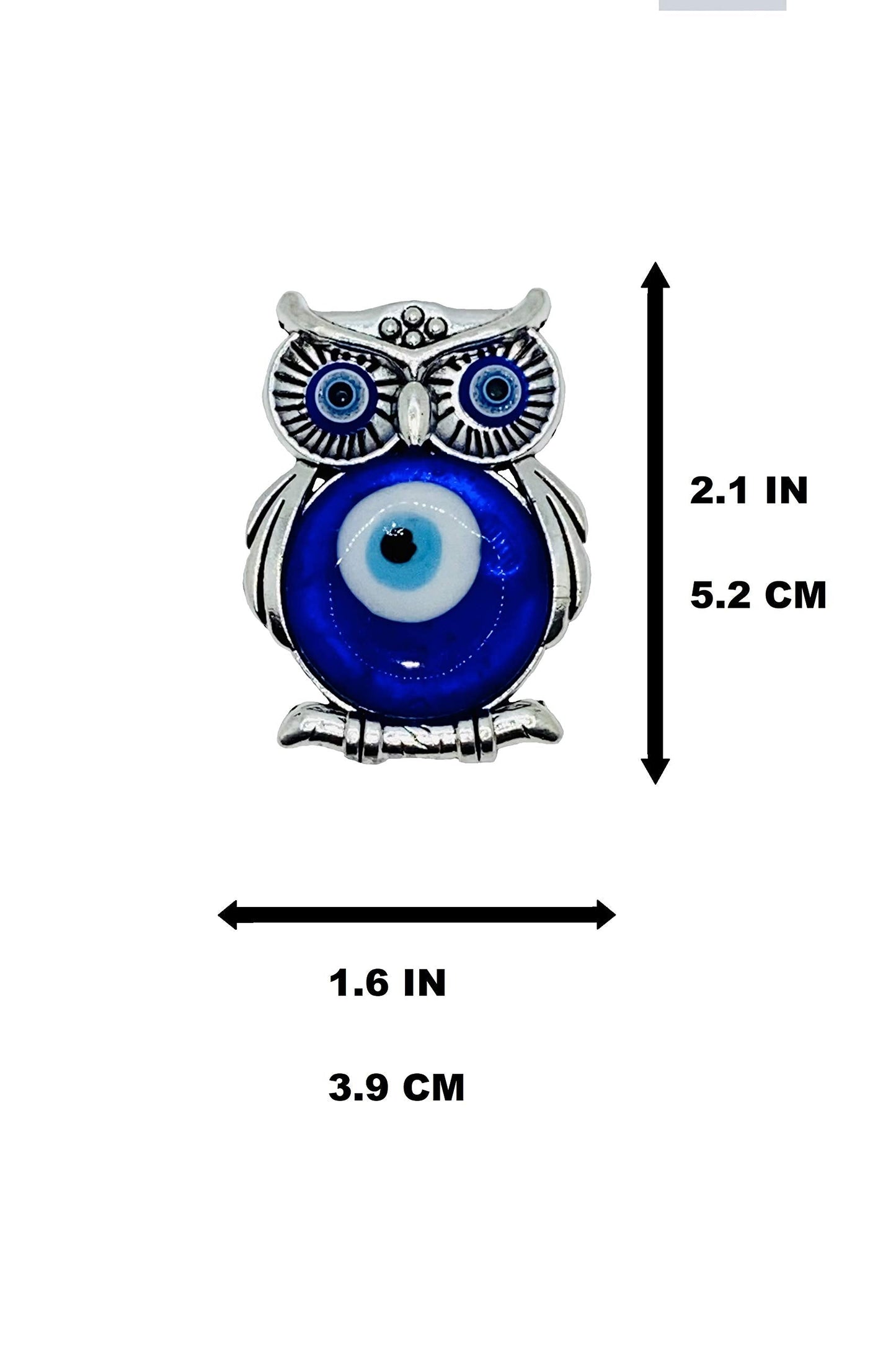 LUCKBOOSTIUM Decorative Owl Magnet for Refrigerator, Office, Locker, Whiteboard – Metal Alloy Charm with Evil Eye for Good Luck & Positive Energy – Stylish Kitchen & Home Decor – 1.7 by 1.4 Inches