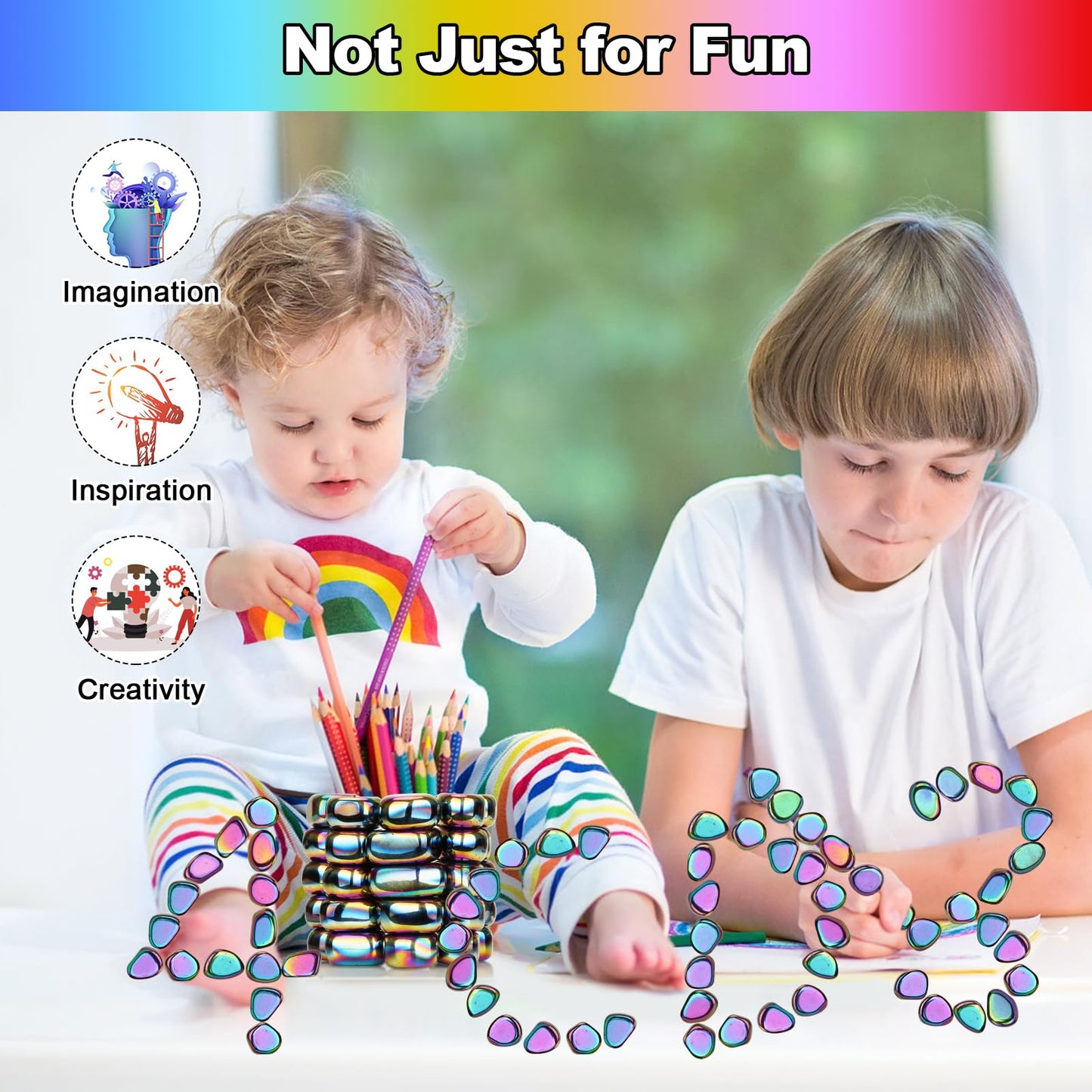 28 Pack Rainbow Fridge Magnetic Magnets, Small and Strong Magnets for Wall Stickers, Strong Refrigerator Magnets Heavy Duty for Whiteboard, Office, Classroom, Kitchen Accessories, Home and Cabinet