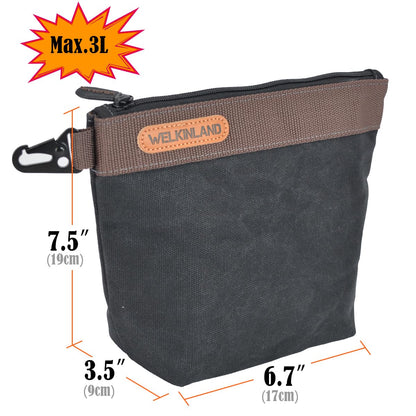 WELKINLAND Waxed Canvas Tool Pouch, 4PCS-Set Tool Pouches, 10Inch Tool Pouches with Zipper, Heavy-Duty Electrician Bags, Canvas Tool Bags, Canvas Zipper Tool Pouch,Electricians Tool Bags and Pouches