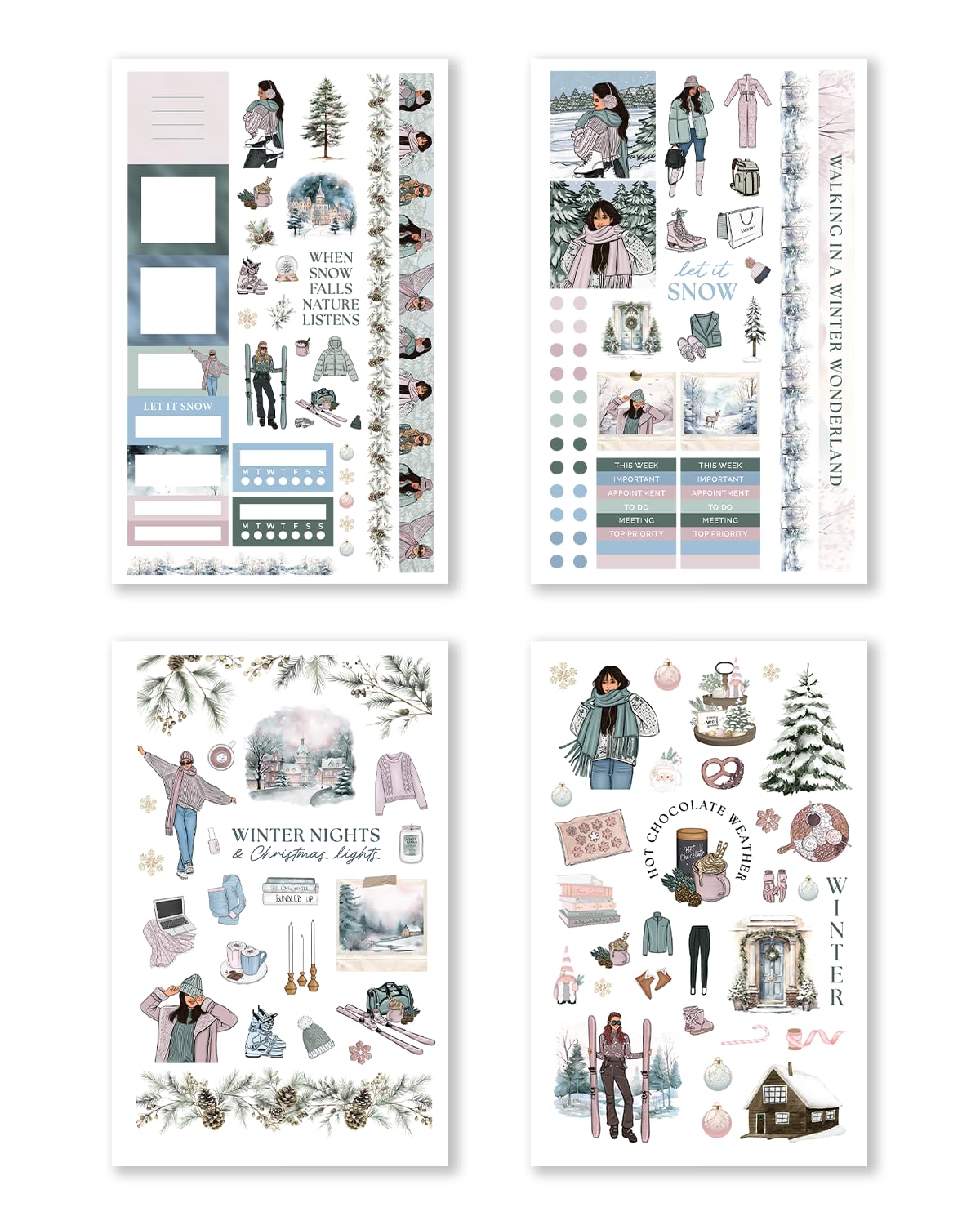 Hobonichi Compatible Seasonal Planner Sticker Book for A5 Planners & Journals – 24 Pages of Premium Hand-Drawn Seasonal & Holiday Stickers for Planning, Journaling & Scrapbooking