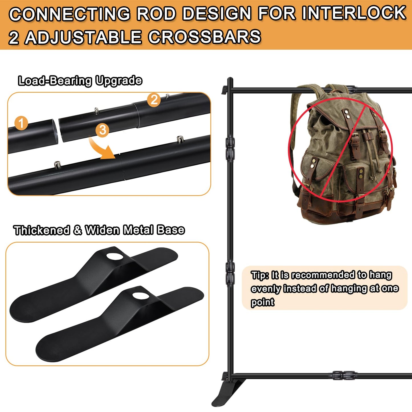 Backdrop Banner Stand, 10x8FT Heavy Duty Adjustable Step and Repeat Stand
