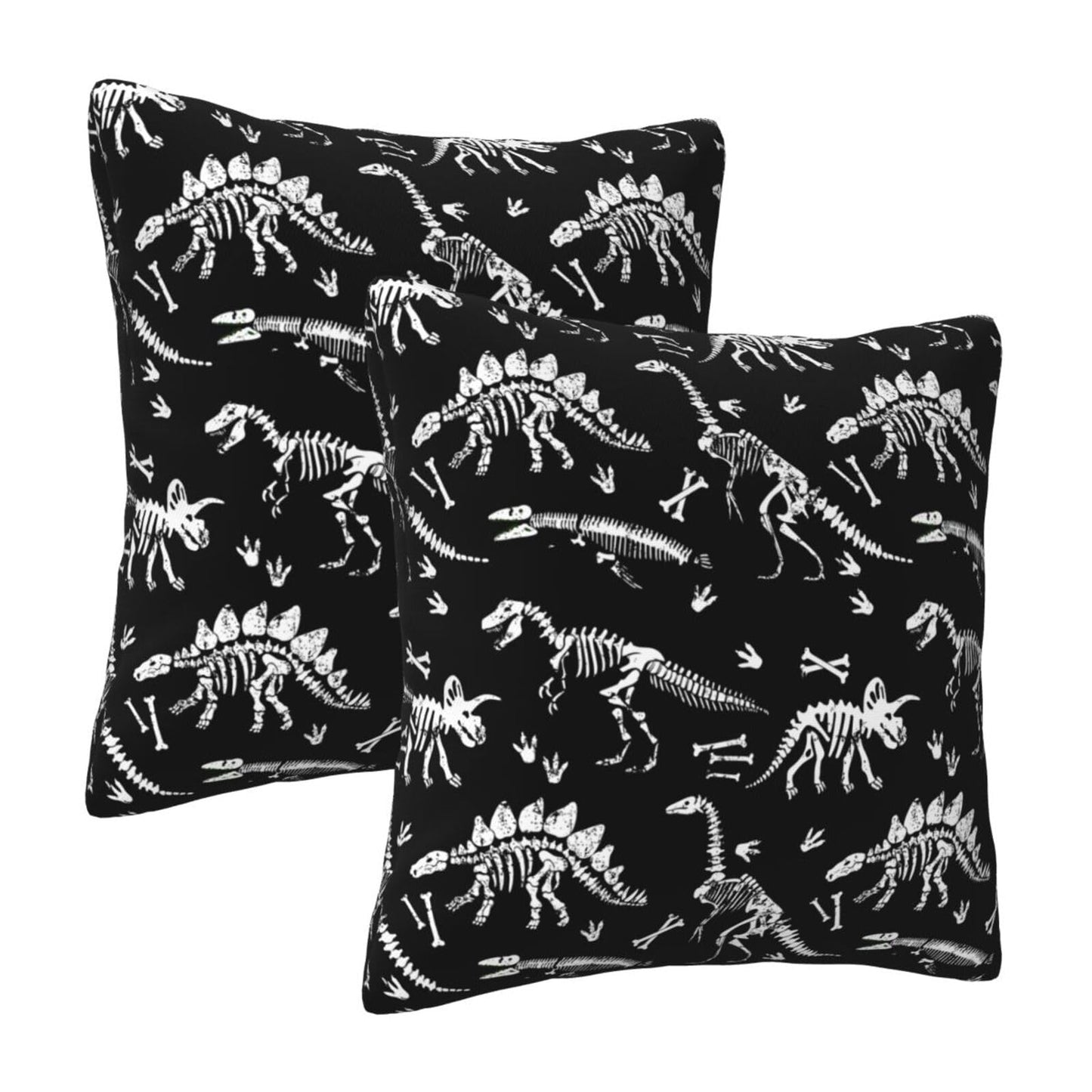 famliihw Dinosaur Throw Pillow Covers Soft Square Cushion Pillowcase Set of 2 for Sofa Couch Home Decor 18 X 18 in
