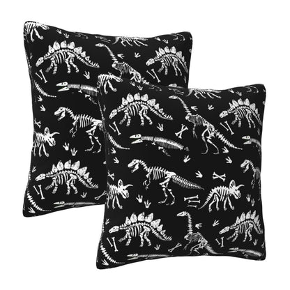 famliihw Dinosaur Throw Pillow Covers Soft Square Cushion Pillowcase Set of 2 for Sofa Couch Home Decor 18 X 18 in