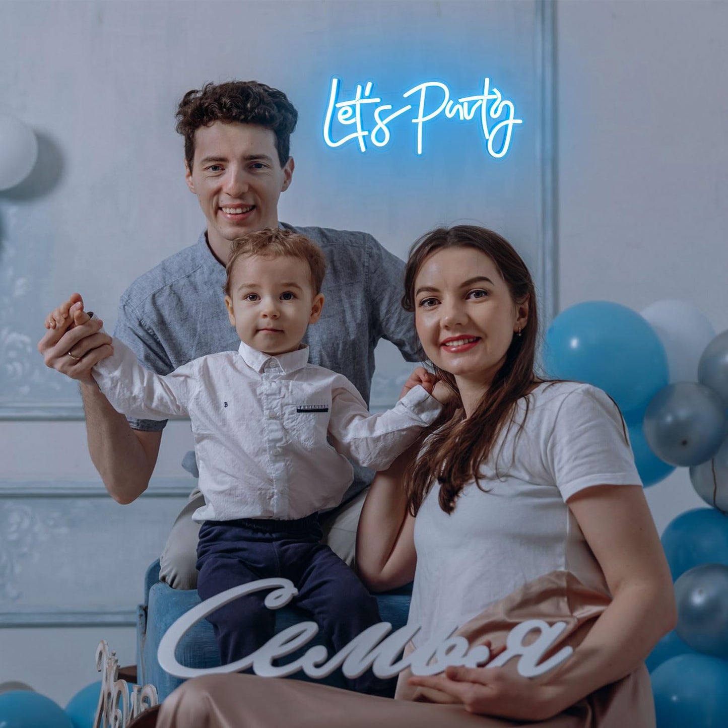 Let's Party Neon Sign, LED Neon Lights for Bedroom Wall Decor, Art Decorative Lights for Bachelorette Party, Engagement Party, Birthday Party, Living Room, Gamer Room Decor Aesthetic (Warm White)