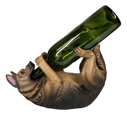 Ebros Lifelike Purebreed Pedigree Canine Adorable German Shepherd Dog Wine Bottle Holder Figurine Statue As Kitchen Wine Cellar Centerpiece Decor Storage Organizer (German Shepherd)