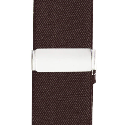 Buyless Fashion Suspenders For Men - 48" Adjustable Straps 1 1/4" - Y Back With Clips And Buttons - 5120-Brown