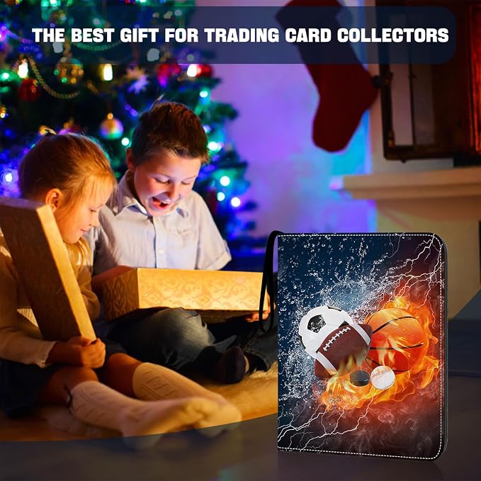 Sports Card Binder 9 Pocket Trading Card Binder 900 Pockets Double Sided Pockets Football Card Binder for Baseball Basketball Hockey Card Game Card and Other TCG Collection Storage Album