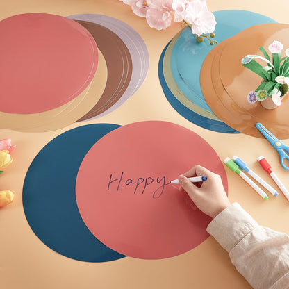 gisgfim 24PCS Dry Erase Dots 12 Inch Whiteboard Marker Wall Decor Removeable Circle Sticker Spots Writing Spots Set for Classroom Table Teachers Students School Supplies (Boho)