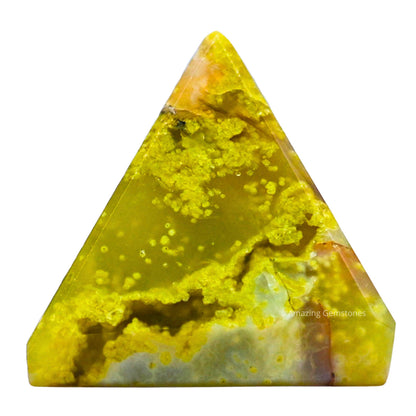 Amazing Gemstone Green Opal Pyramid Crystal Healing Stones - 1" Great Pyramid Figurine of Natural Stone Pyramid for Meditation, Reiki, Chakra Balancing and Crystal Pyramids Grid