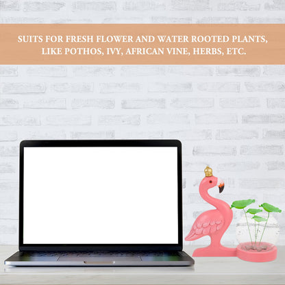 Homoyoyo Flamingo Hydroponic Plants Vase Glass Flower Vase Desktop Terrarium Plant Container for Home Centerpieces Decorative Use