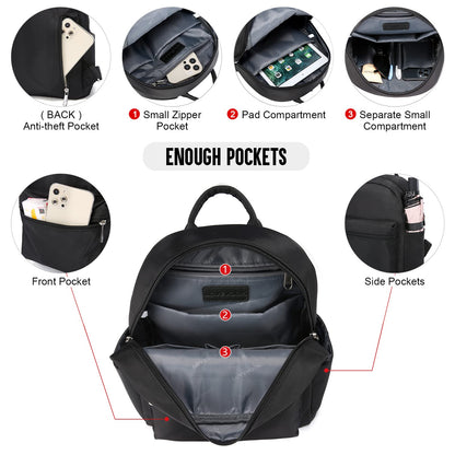 LOVEVOOK Mini Backpack for Women Purse Fashion Small Black Backpack Daypack for Dating Gift for Her Waterproof