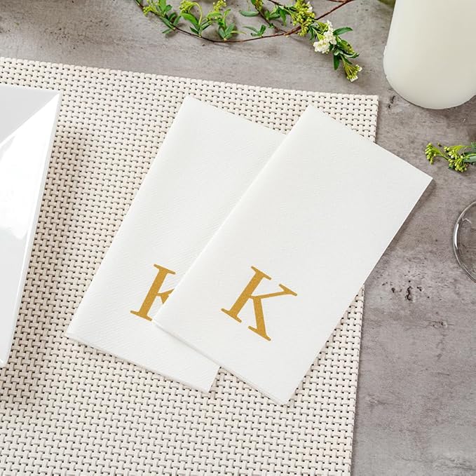 Luxenap 15.8 X 7.9 Inch Linen-Feel Guest Towels, 2000 Lettered Hand Towels