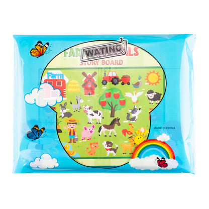 WATINC Farm Animals Felt Board Set for Toddlers - 38Pcs 3.5Ft Preschool Flannel Barnyard Storytelling, Learning Toy for Classroom Homeschool
