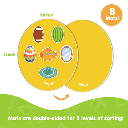 EAMAY Shape Sorter Toy for Toddler, Shape Puzzles and Matching Games Set with 8 Sorting Mats and 48 Everyday Objects Pieces - Learning Sorting Toys for Kids