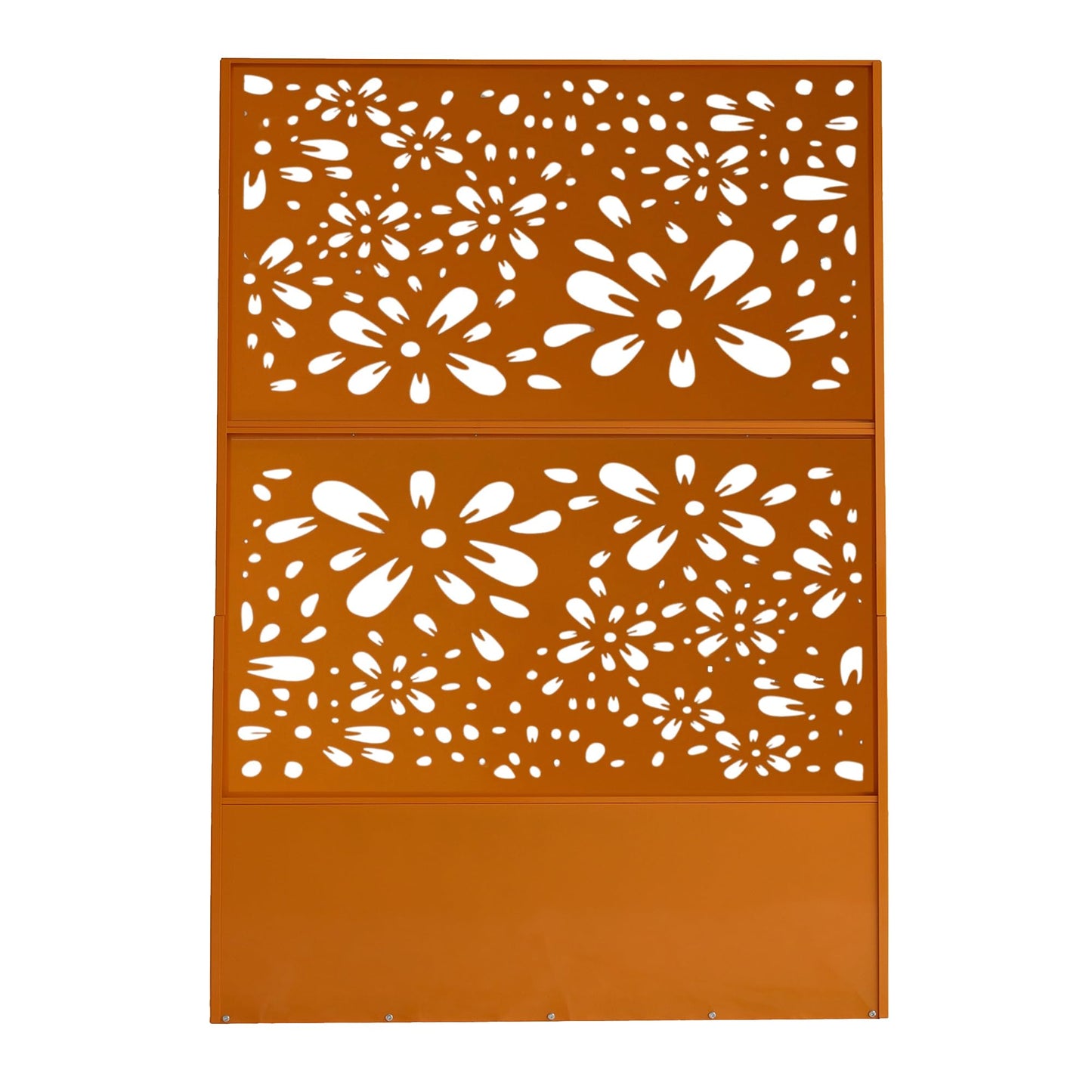Oakland Living 6 ft. X 4 ft. Orange Freestanding Metal Privacy Screen Room Divider with Flower Box
