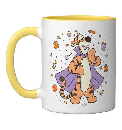 Disney Winnie the Pooh Halloween Tigger Trick-or-Treat Candy Ceramic Mug, Yellow/White