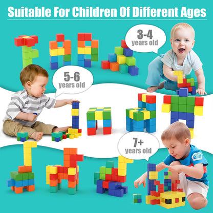 BananMelonBM 100 PCS Magnetic Building Blocks, for Toddlers Age 3-5, for Kids Ages 4-8,Magnetic Cubes, Preschool Educational Sensory Magnet Toys for Boys and Girls