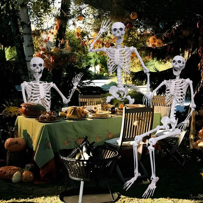 Hibsotco 2Pack 5.4Ft Life Size Skeletons Posable Skeletons Full Size Plastic Human Skeleton with Movable Joint for Halloween Outdoor Indoor Decorations