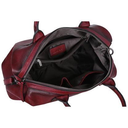 Iswee Genuine Leather Women's Red Shoulder Bag Hobo Top Handle Satchel Work Tote (Wine)