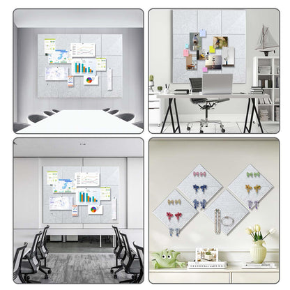 Large Cork Board for Walls 48"x 36", 12 Pack Felt Wall Tiles with Safe Removable Adhesive Tabs, Cork Board for Office,Pinboard Bulletin Board - Grey