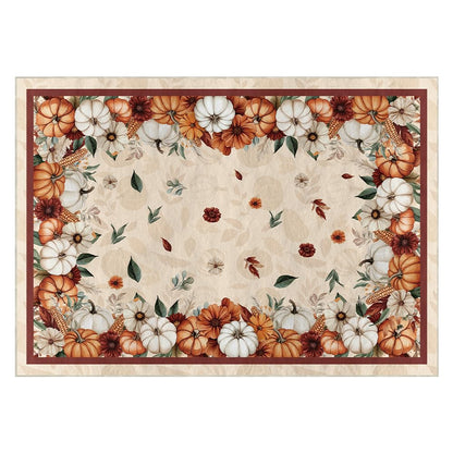 Artoid Mode Pumpkins Floral Corns Fall Area Rug, Autumn Thanksgiving Home Decor Non Slip Washable Area Rug for Entryway Bedroom Living Room Laundry Room Indoor 5x7 Feet