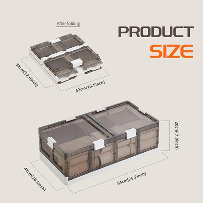 Under Bed Storage Containers with Wheels - Stackable, Foldable Plastic Storage Boxes with Lids for Clothes, Shoes, Blankets - Perfect for Bedroom Organization and Dorms (1 Pack-25.2''x16.5''x7.9'')