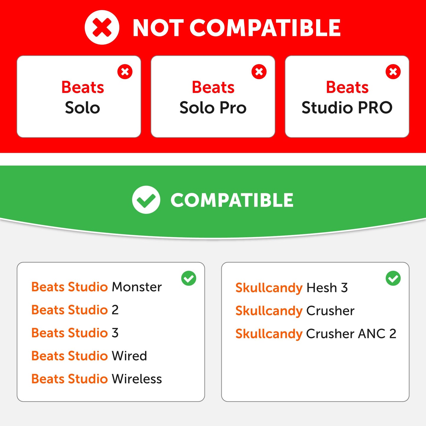 WC SweatZ Studio - Patented Earpad Covers for Beats Studio 3 (A1914) & Beats Studio 2 (B0500 /B0501), Made by Wicked Cushions | Sweatproof & Easily Washable | Black