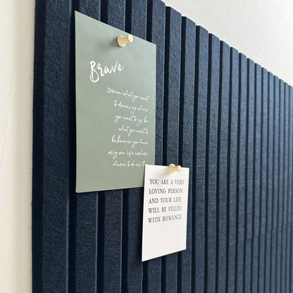 Large Cork Board for Office, 8 Pack Felt Wall Tiles with Slat Wall Paneling and Safe Removable Adhesive Tabs, Felt Bulletin Board Pin Board Cork Boards for Walls - Dark Blue